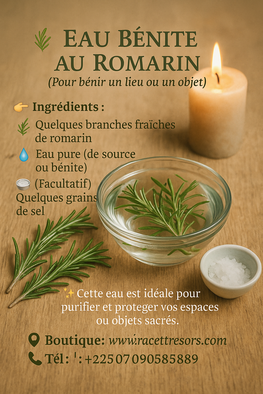 Flyer eau benite au romarin